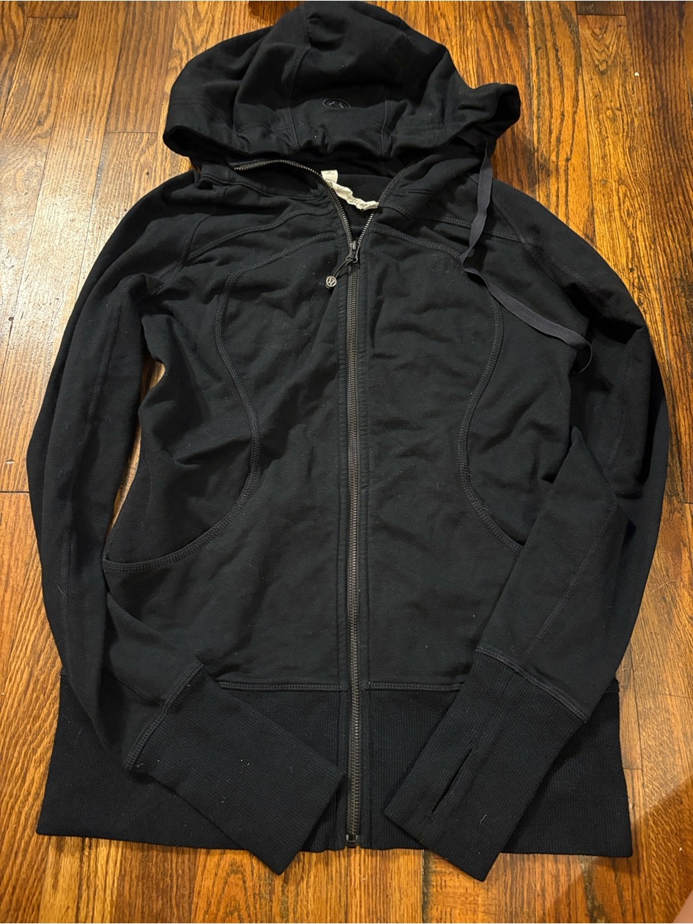 🎉EUC! Lululemon athletica Black Full-Zip Hooded Jacket
